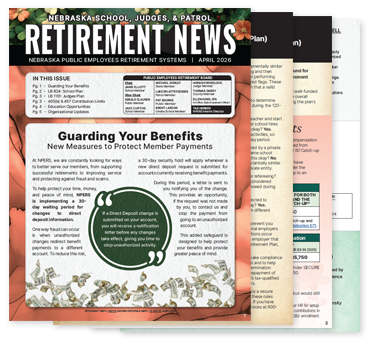 Cover of March 2025 Retirement Newsletter for School, Judges, and Patrol