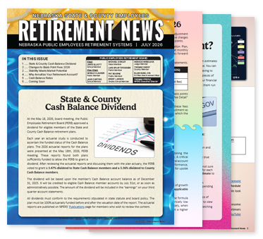 Cover of July 2026 Retirement Newsletter for State and County Employees