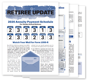 Cover of Retiree Update for Omaha School Employees 2026